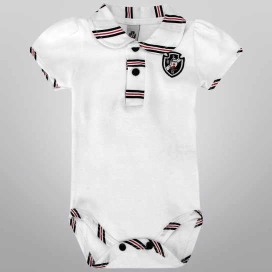 Body Infantil Vasco Suedine - Branco+Preto