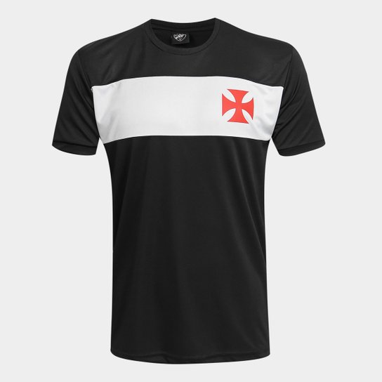 Camisa Vasco Dry Recortes Classic Masculina - Preto+Branco