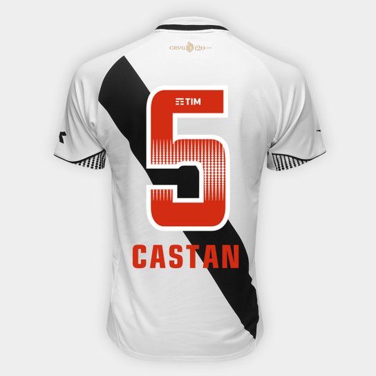 Camisa Vasco II 2018 Nº 25 - Castán - Torcedor Diadora Masculina - Branco
