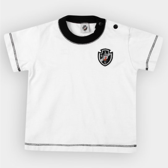 Camiseta Infantil Vasco Cores Clube - Preto+Branco