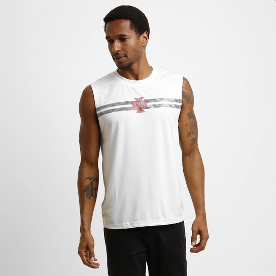 Camiseta Regata Vasco Cruz de Malta 02 Masculina - Branco