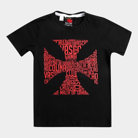 Camiseta Vasco Infantil Malta - Preto