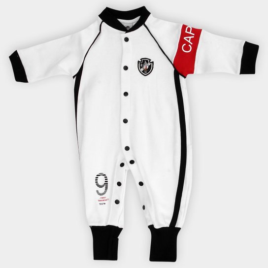 Macacão Vasco Infantil - Branco+Preto