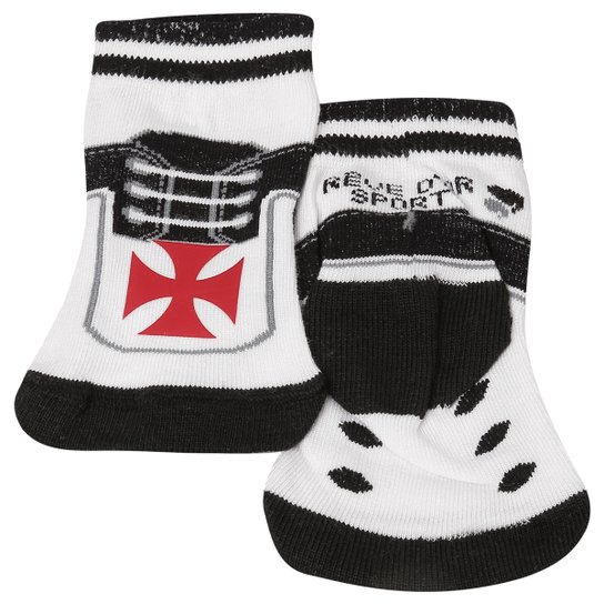 Meia Vasco Infantil Tênis - Preto+Branco