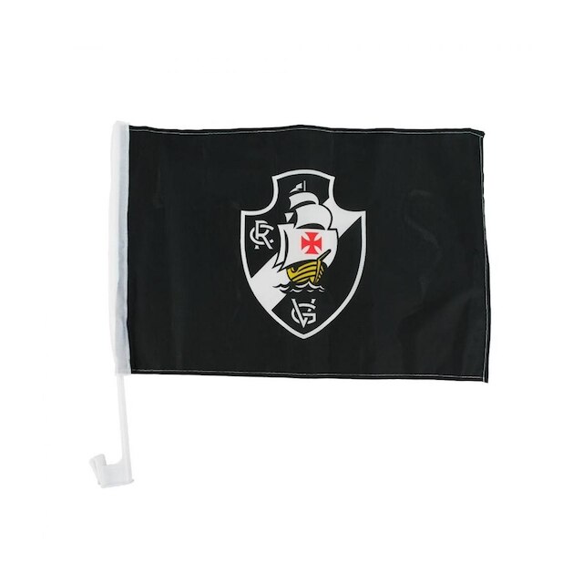 Bandeira Haste Plástico Vidro Carro Vasco