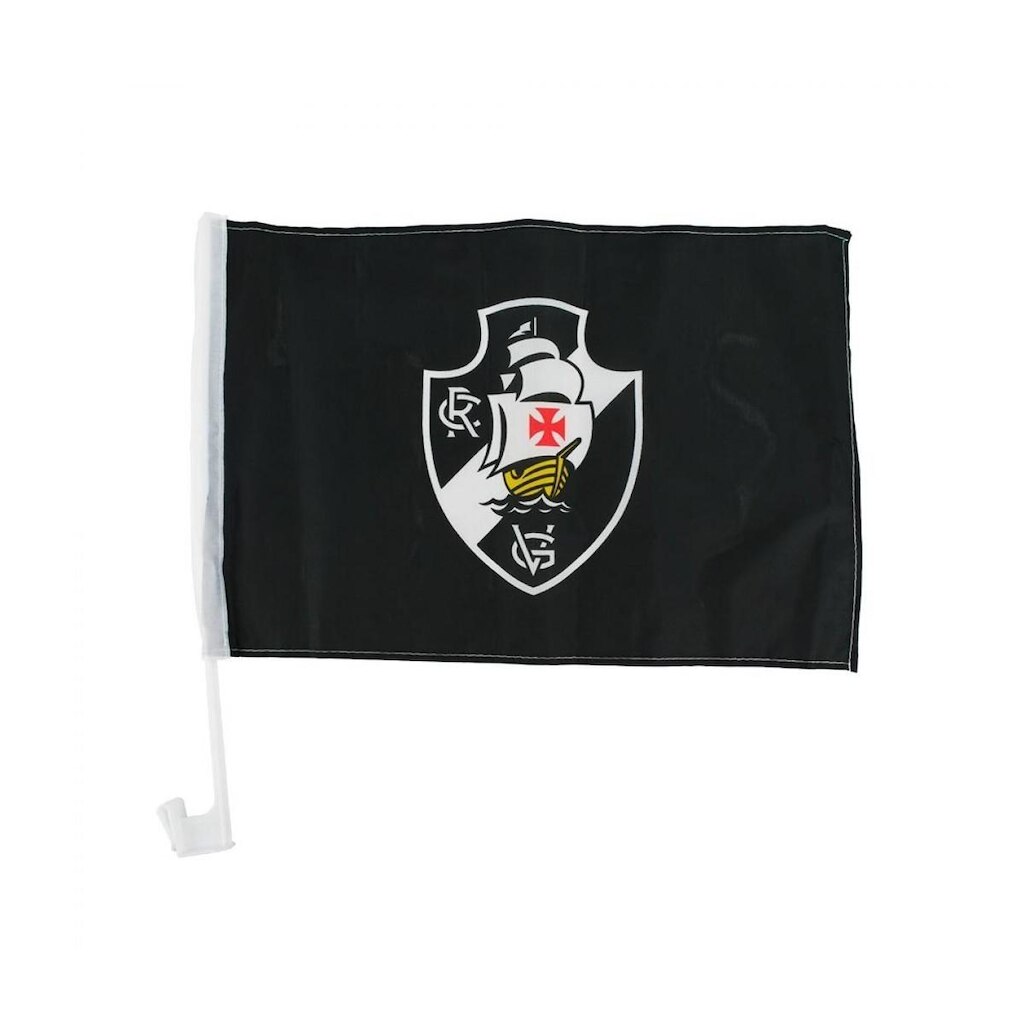Bandeira Haste Plástico Vidro Carro Vasco