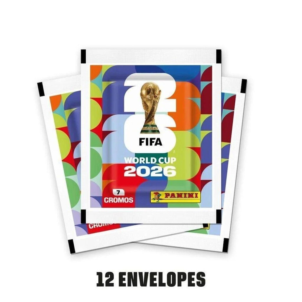 Blister com 12 Envelopes Pacote de Figurinhas Copa do Mundo FIFA 2026 EUA