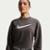 Blusão Cropped Nike Pro Fleece Feminino - Preto+Cinza