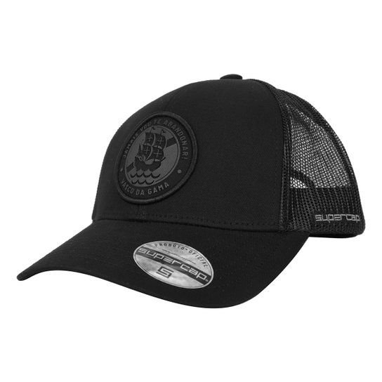 Boné SuperCap Vasco Patch Silk Bordado Frontal Dora E Tela