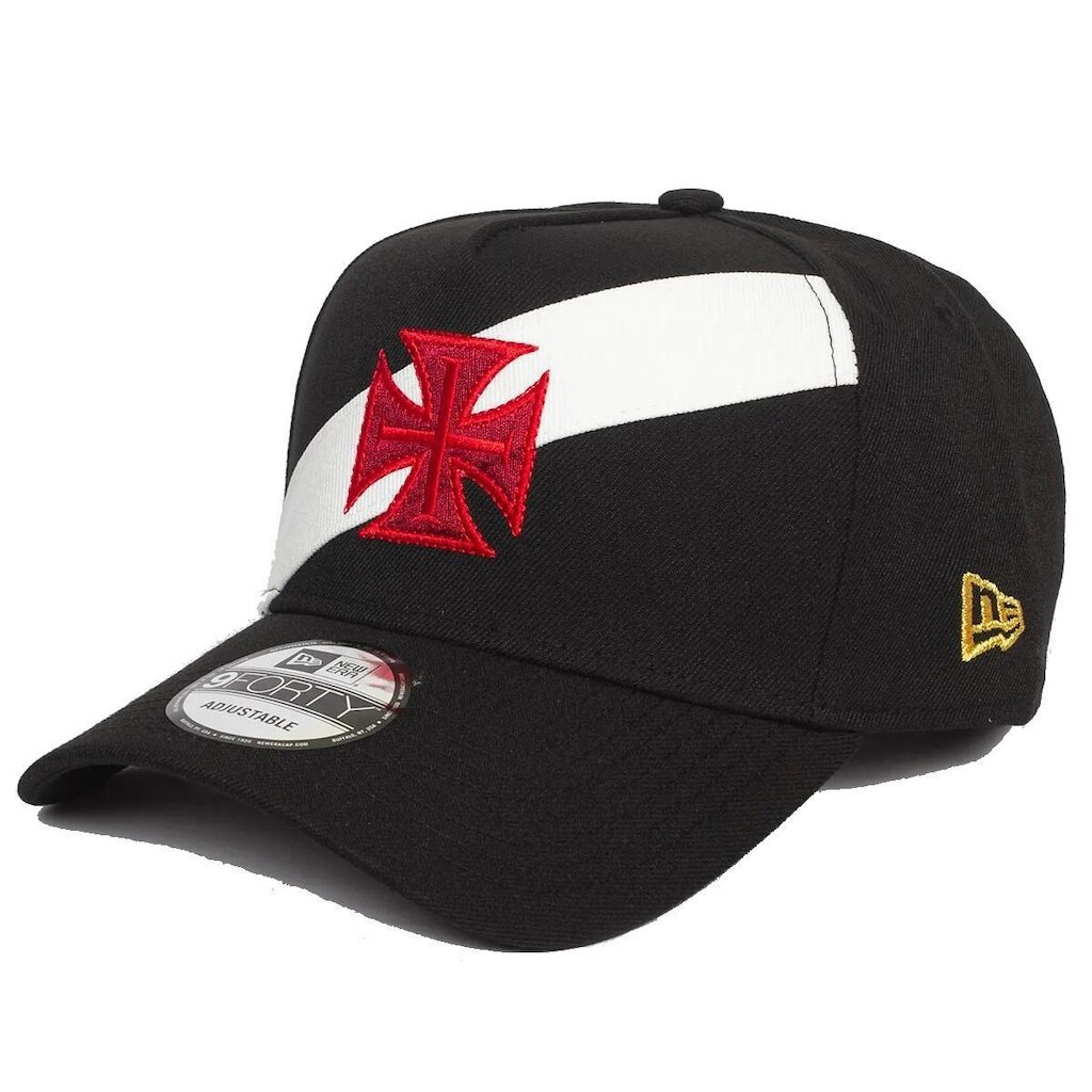 Boné Vasco da Gama New Era 940 Aba Curva - Preto + Branco