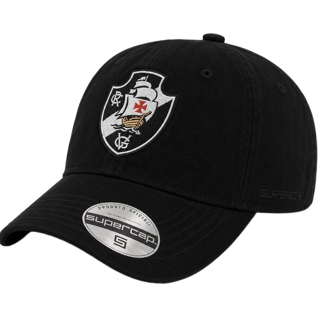 Boné Vasco Da Gama SuperCap Cruz de Malta Aba Curva Preto Oficial