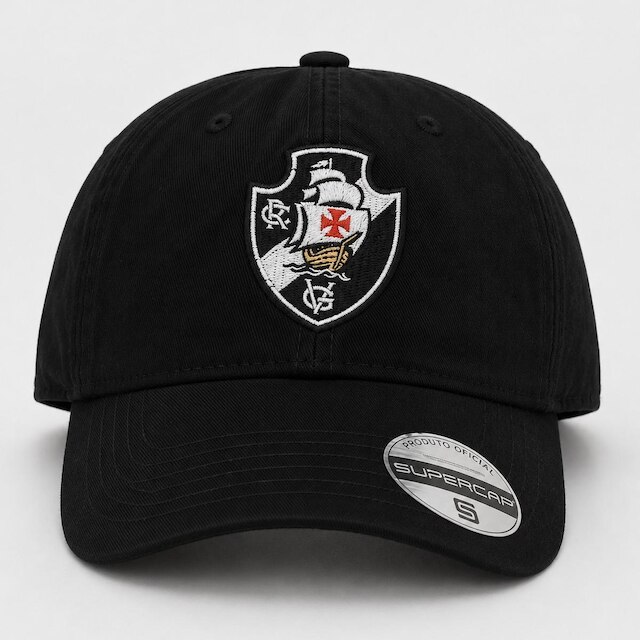 Boné Vasco Da Gama SuperCap Cruz de Malta Aba Curva Preto Oficial