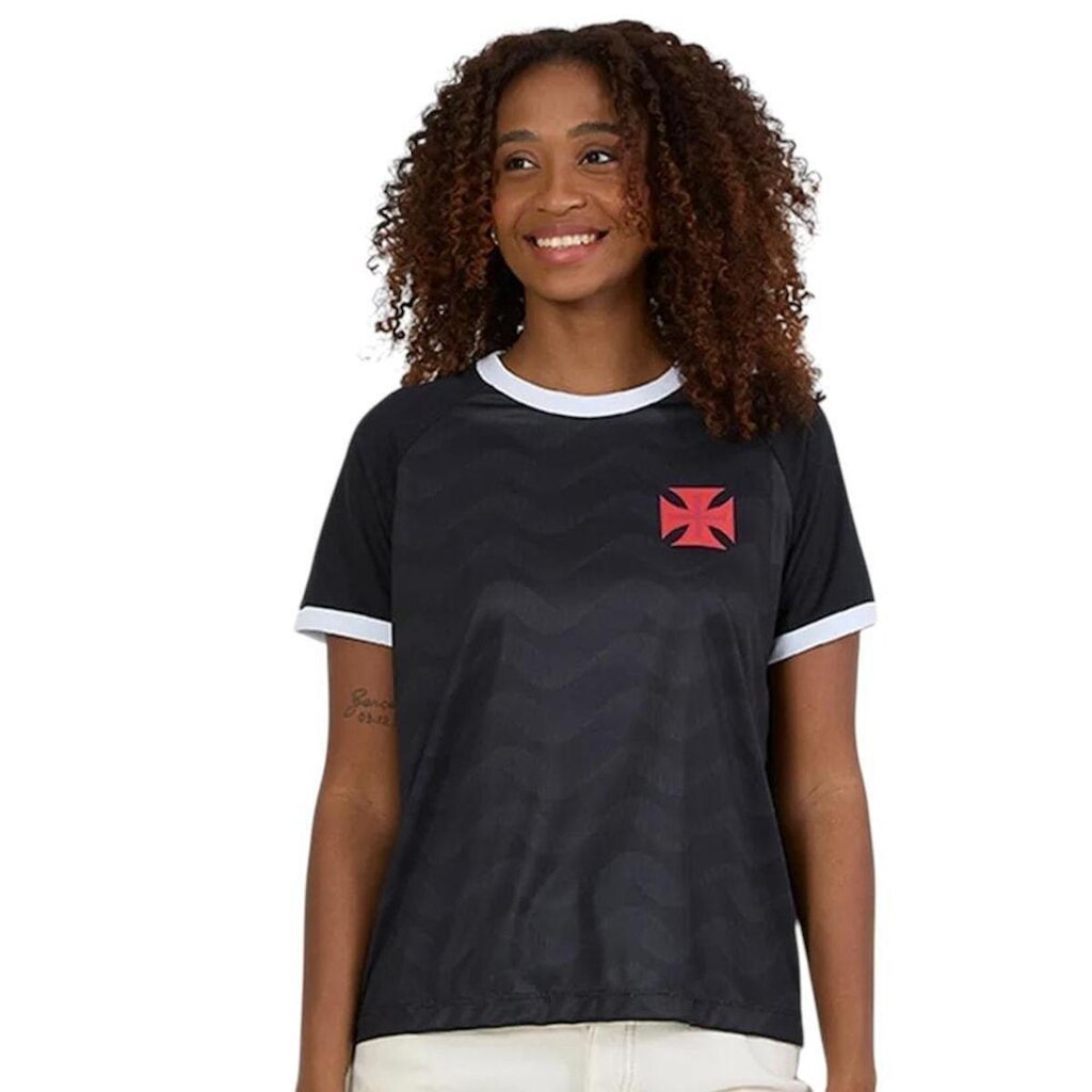 Camisa Braziline Vasco Rugido Feminina - Preto P