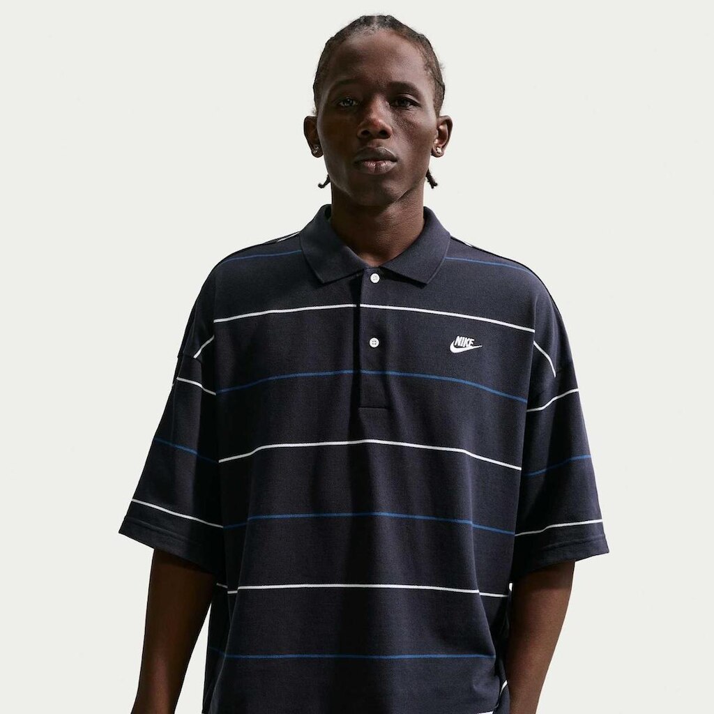 Camisa Polo Nike Club Stripe Oversized Masculina