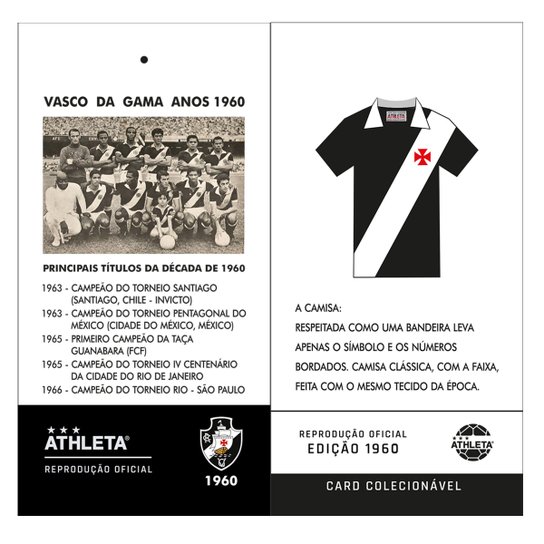 Camisa Polo Retrô Vasco 1960 Athleta Masculina