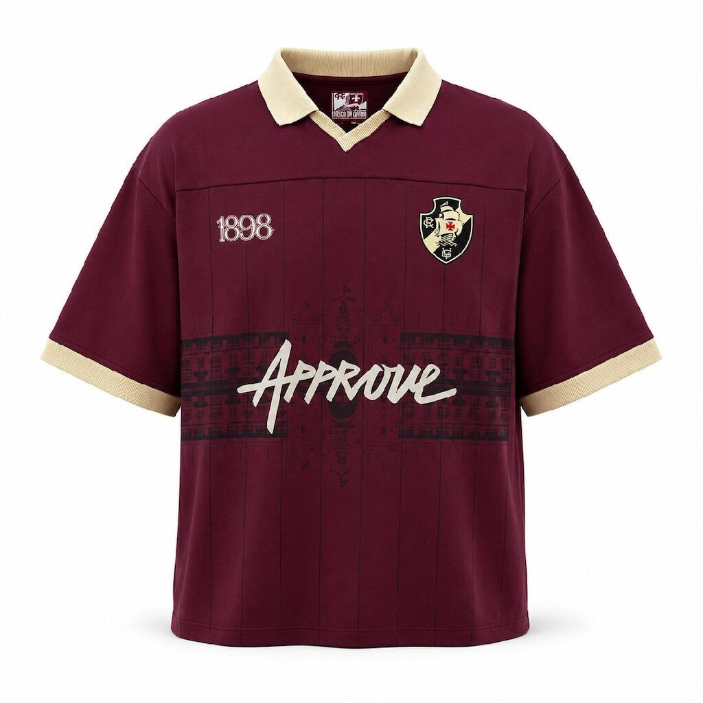 Camisa Vasco Da Gama Approve Polo Huge 1898 Bordô - Masculino