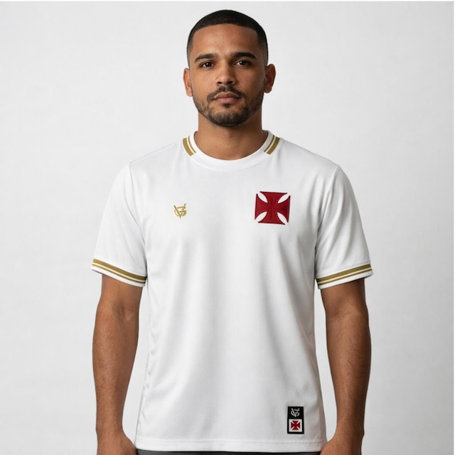 Camisa Vasco da Gama VG Aurélio Branca - Masculino
