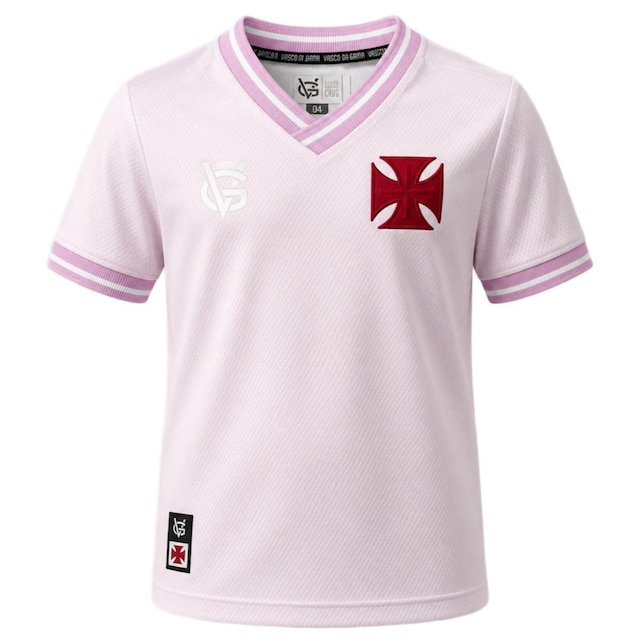Camisa Vasco da Gama VG Cruz De Malta Rosa - Feminino