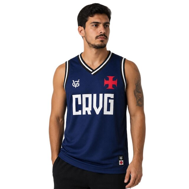 Camisa Vasco Da Gama VG Regata Azul - Masculino