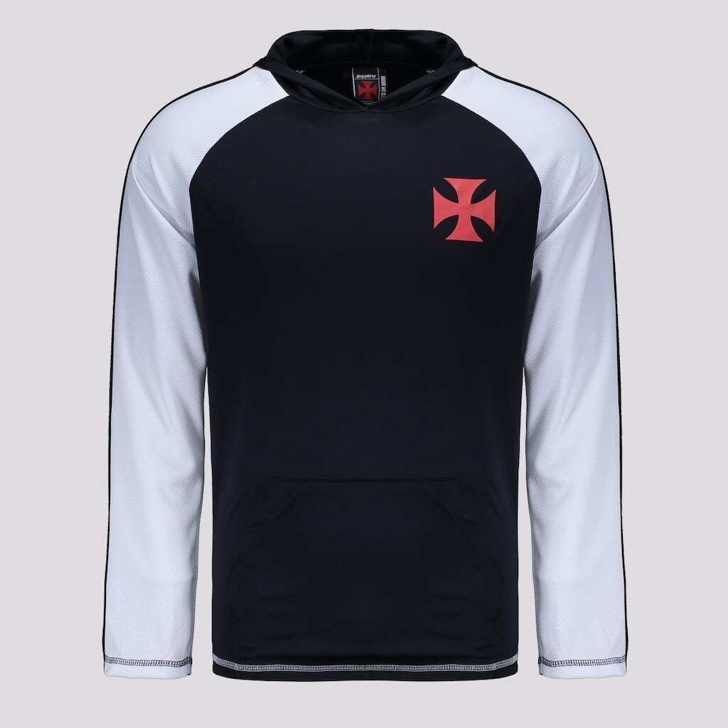 Camisa Vasco Laçado Manga Longa Preta