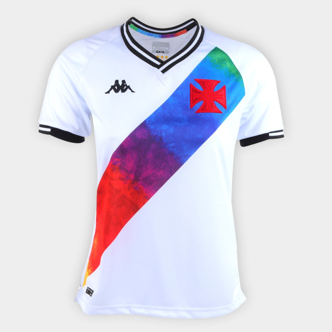 Camisa Vasco LGBT Torcedor Kappa Feminina Branco Shop Vasco Camisa Vasco LGBT Torcedor Kappa Feminina Branco Shop Vasco
