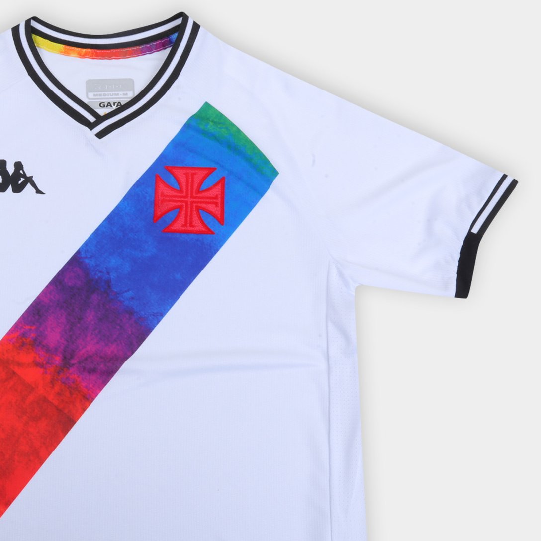 Camisa Vasco LGBT Torcedor Kappa Masculina - Branco | Shop Vasco