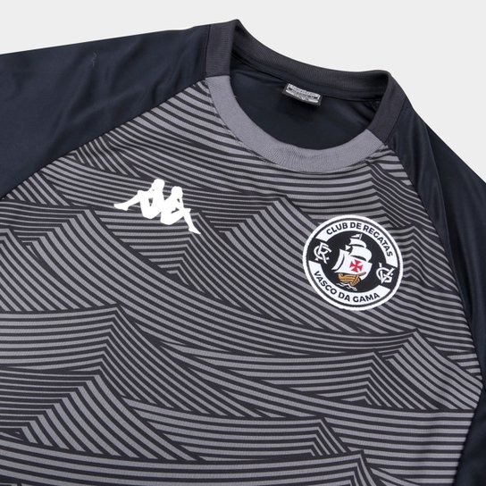 Camisa Vasco Pre Jogo 20 21 Kappa Masculina Preto Cinza Shop Vasco