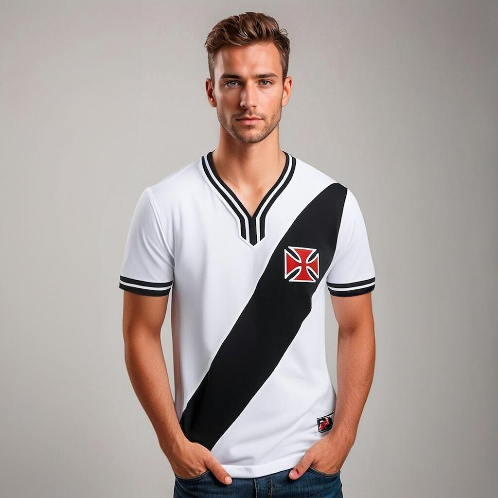 Camisa Vasco Retrô 1974 Branca Masculina