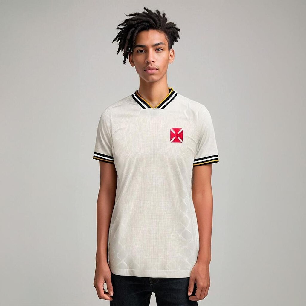 Camisa Vasco Retrô 1974 Campeão Brasileiro Jacquard Infantil