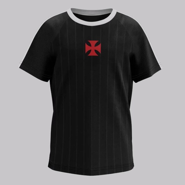 Camisa Vasco Surdir Infantil Preta