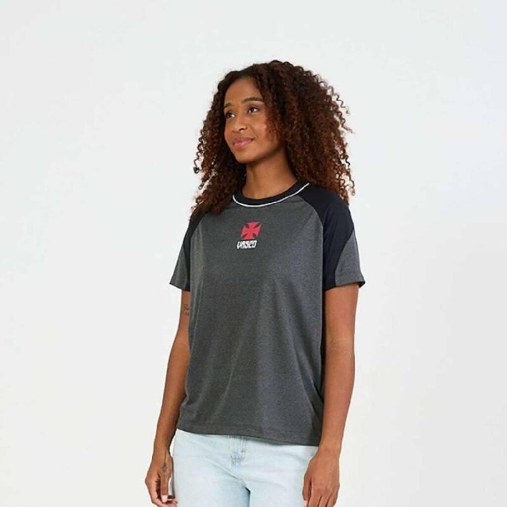 Camiseta Braziline Vasco Tremor - Feminino - Cinza