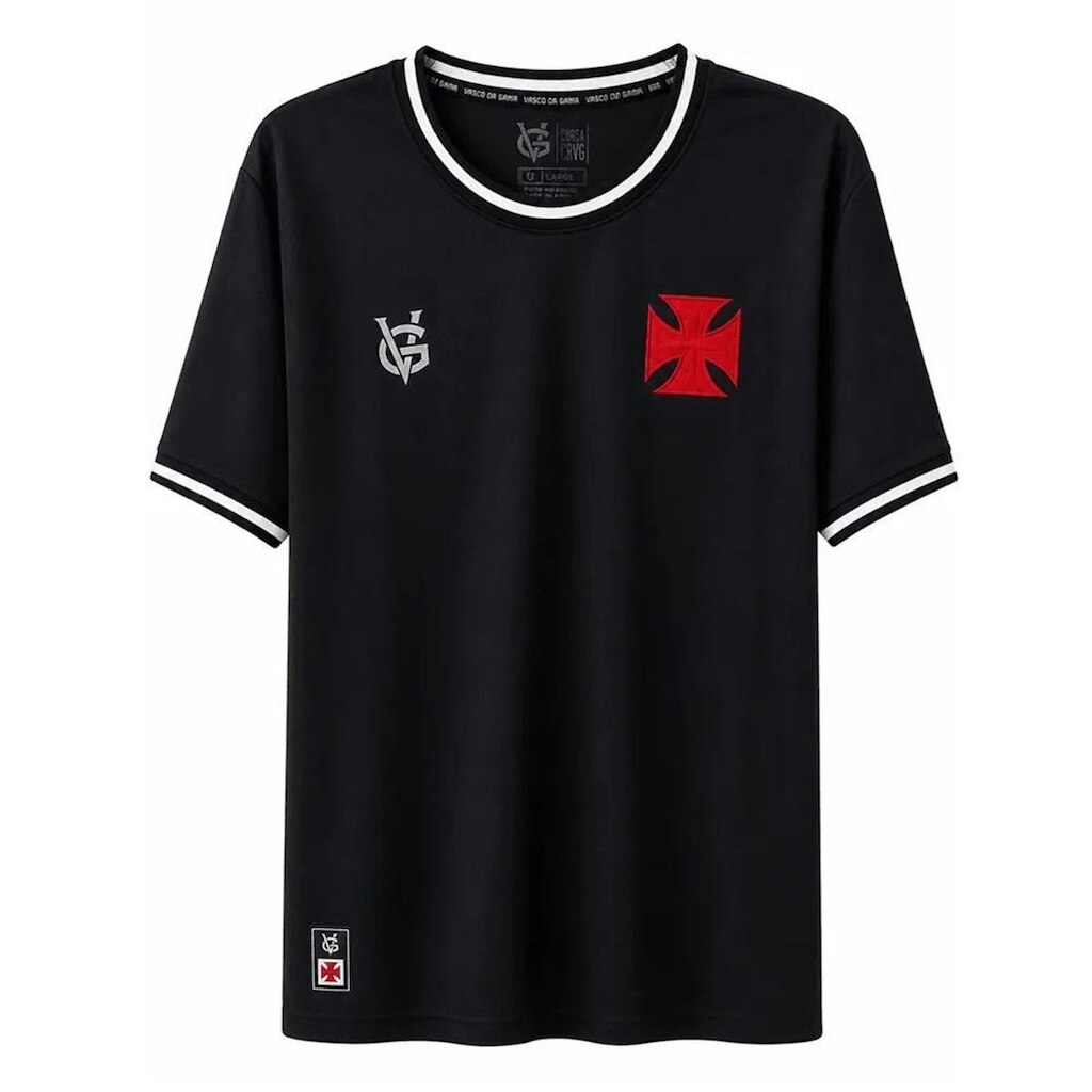 Camiseta Vasco Da Gama Raiz Cruz Maltina Infantil/Juvenil - Preto
