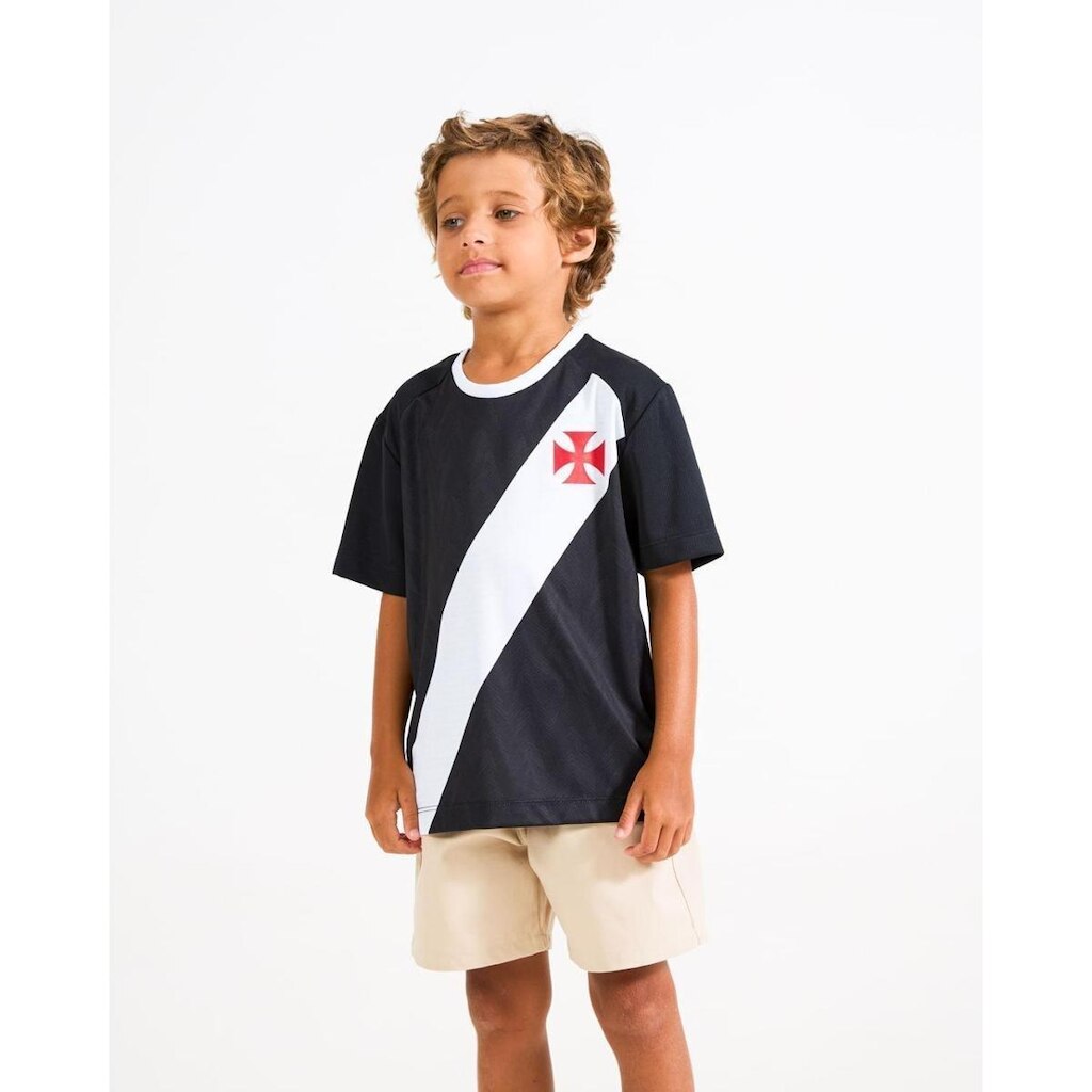 CAMISETA VASCO PRINCIPIA INFANTIL PRETO/BRANCO/04