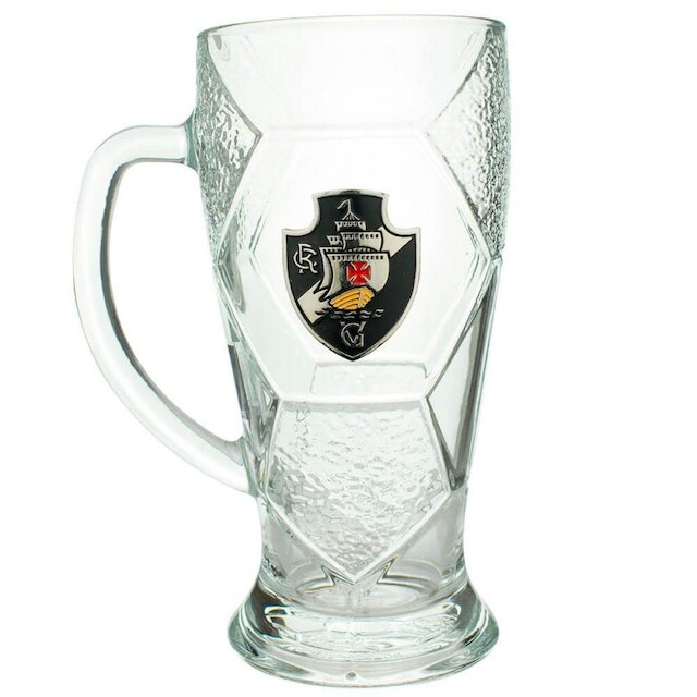 Caneca Chopp Vidro Bola Futebol 630ml Vasco Da Gama
