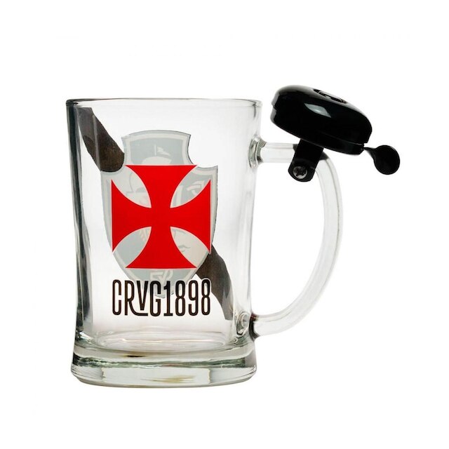Caneca De Vidro Gigante Com Campainha 650ml - Vasco