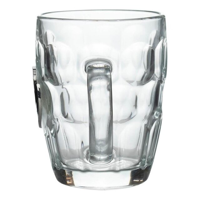 Caneca Vidro Brasão Metal 400ml - Vasco