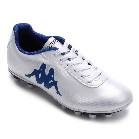 Chuteira Campo Infantil Kappa Fast - Branco+Azul