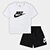 Conjunto Infantil Nike Club - Branco+Preto