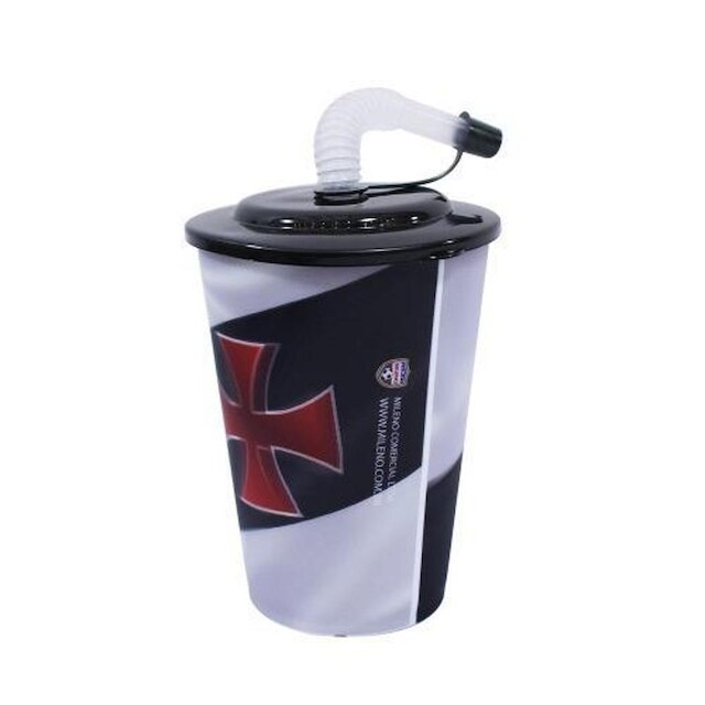 Copo 3d Com Canudo 450ml - Vasco