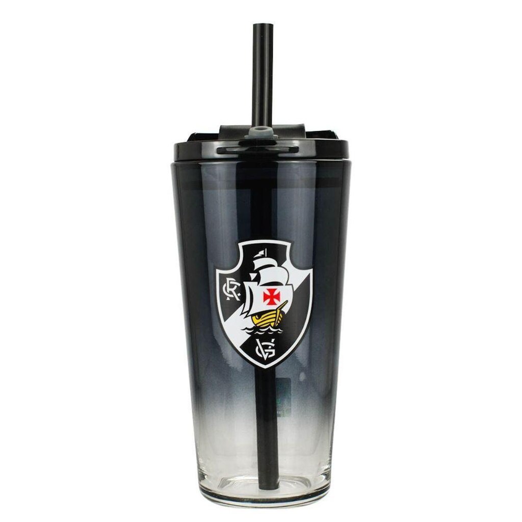 Copo Vidro Transparente Canudo E Tampa 750ml - Vasco