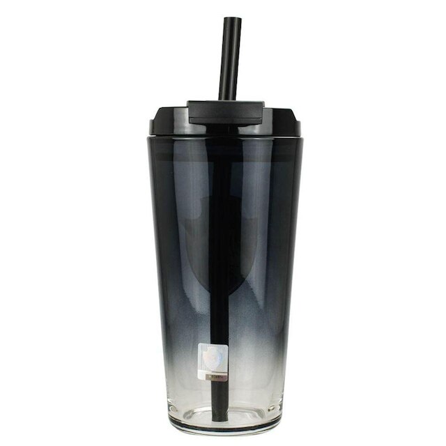 Copo Vidro Transparente Canudo E Tampa 750ml - Vasco