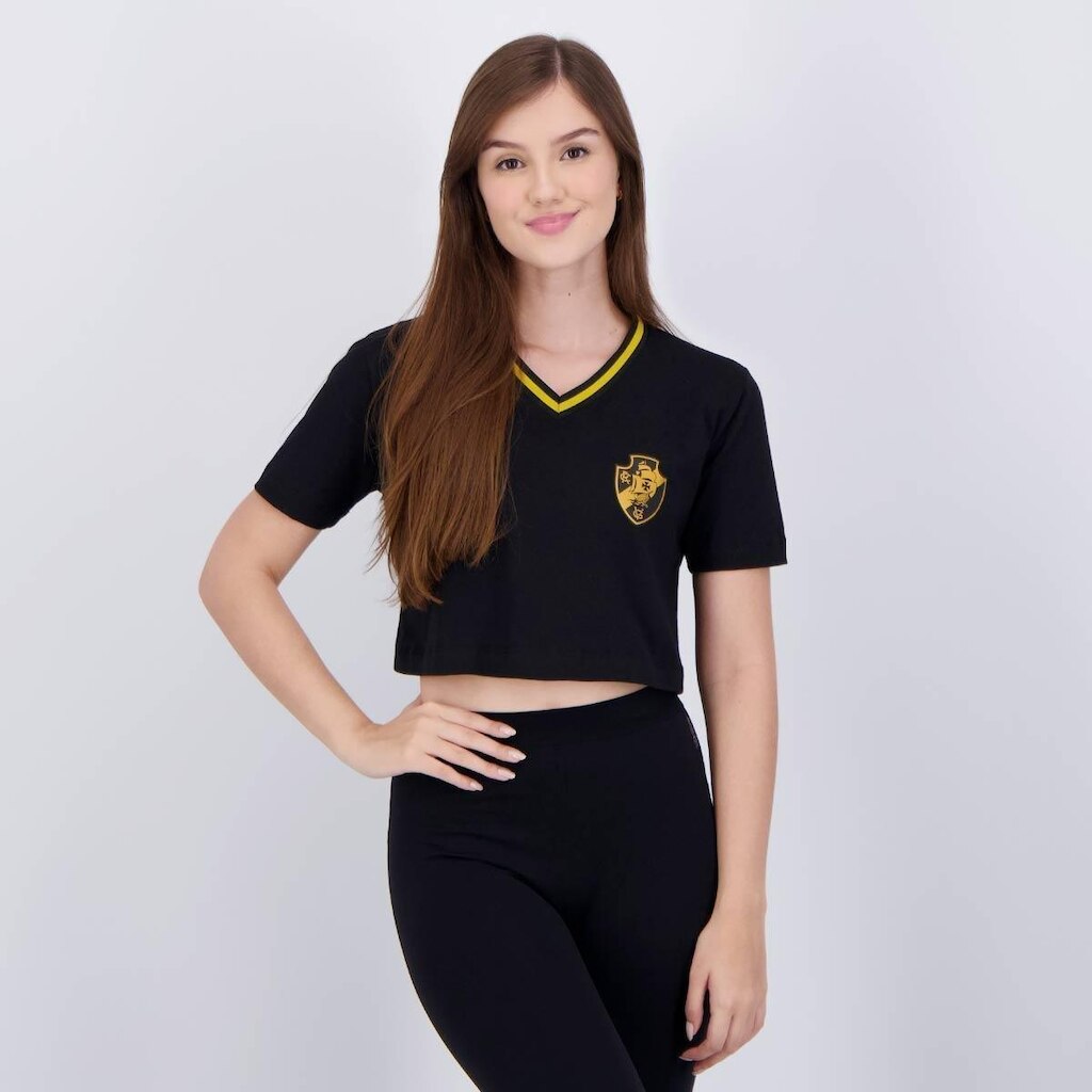 Cropped Vasco Laço Feminino Preto