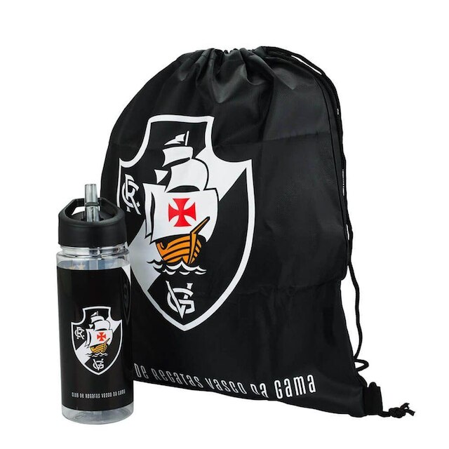 Garrafa Plástico 450ml Com Mochila Tipo saco - Vasco
