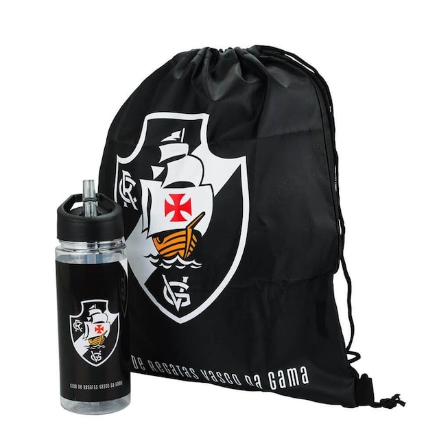 Garrafa Plástico 450ml Com Mochila Tipo saco - Vasco