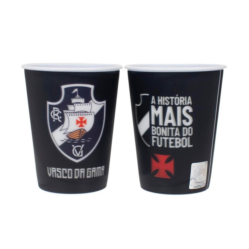 Jogo 2 Copos Plástico 3D 400ml - Vasco