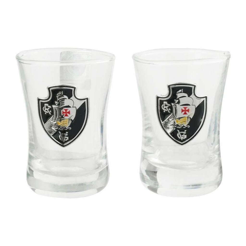Jogo 2 Copos Shot Vidro 50ml - Vasco
