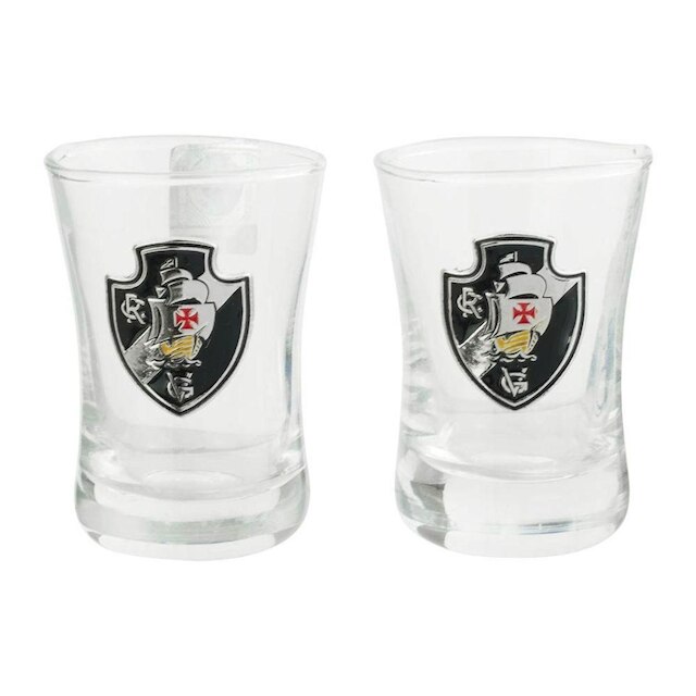 Jogo 2 Copos Shot Vidro 50ml - Vasco