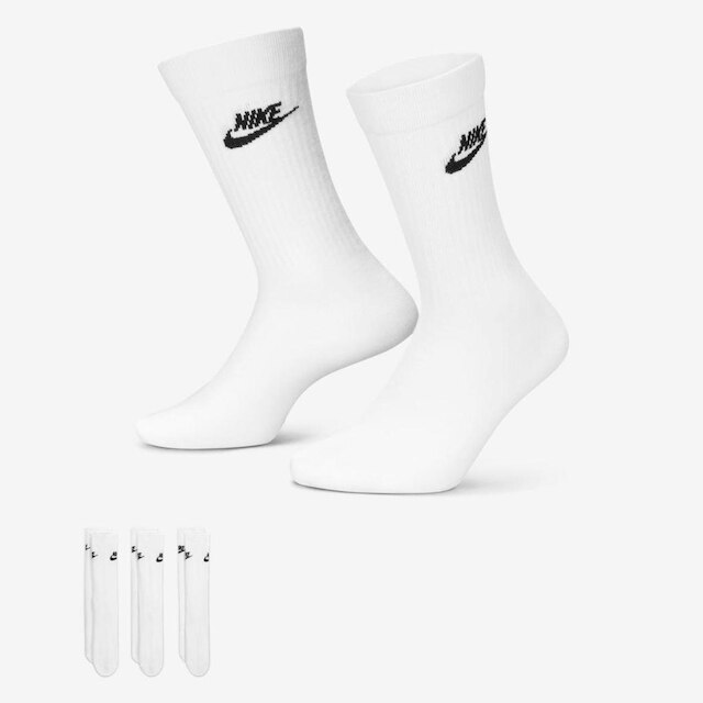 Kit Meia Cano Alto Nike Sportswear Everyday Essential c/ 3 Pares