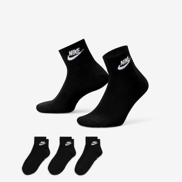 Kit Meia Nike Cano Médio Everyday Essential c/ 3 Pares