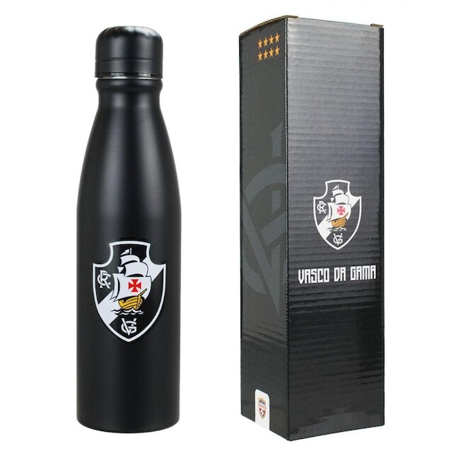 Kit Presente Vasco Da Gama Garrafa Alumínio 600ml Sacola